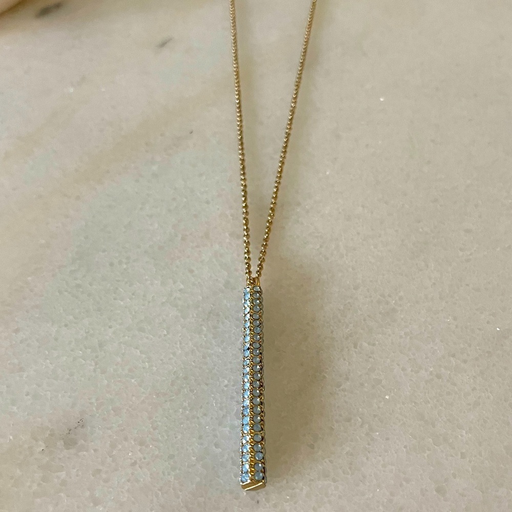 Blue Sparkle Cylinder Necklace - Picture 1 of 5